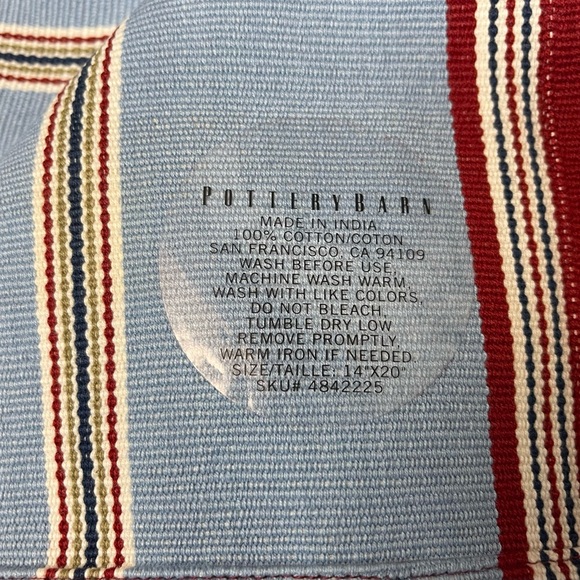 New Pottery Barn ‘Fairfax’ Americana Farmhouse Stripe Table Runner, 16X108 - Picture 11 of 12